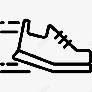 运动鞋跑步3直线型图标图标