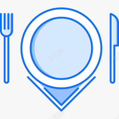餐厅37号餐厅蓝色图标图标