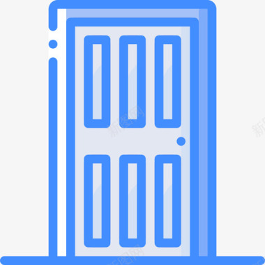 单门建筑门4蓝色图标图标