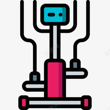 重量健身器材13线性颜色图标图标