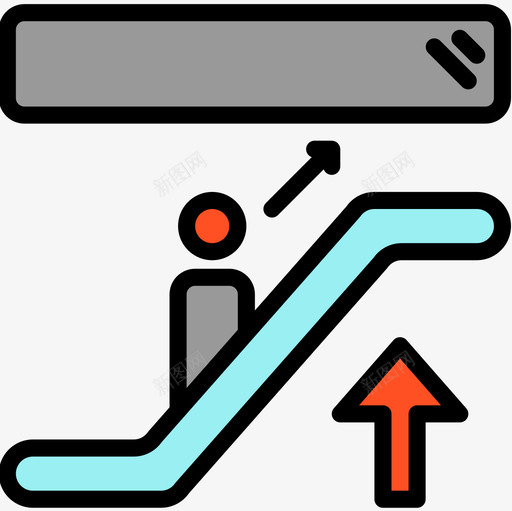 自动扶梯机场49线性颜色图标svg_新图网 https://ixintu.com 机场49 线性颜色 自动扶梯