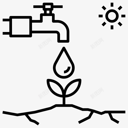 缺水农业灌溉图标svg_新图网 https://ixintu.com 储蓄 农业 未来农业 灌溉 缺水
