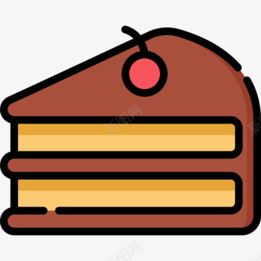 蛋糕面包房29线性颜色图标图标