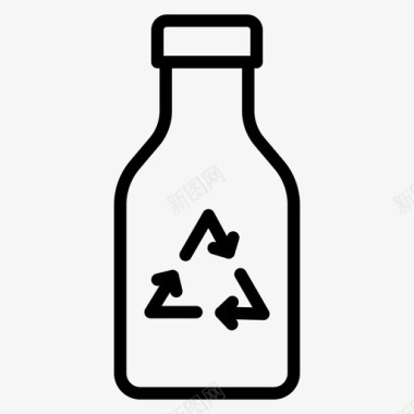 回收瓶生态玻璃图标图标