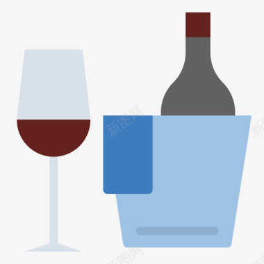 葡萄酒夏季48平淡图标图标