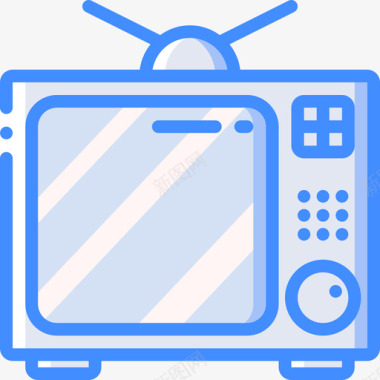 电视通讯7蓝色图标图标