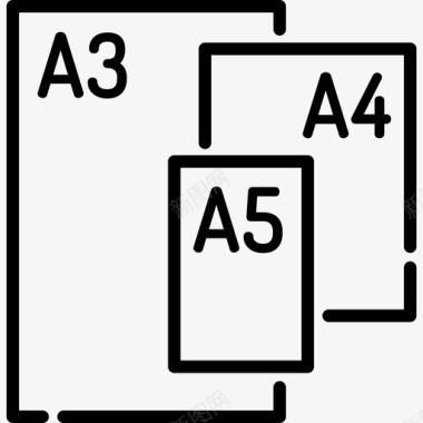 纸张尺寸编辑3线性图标图标