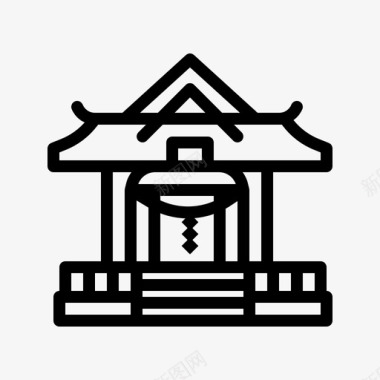 神社建筑日本图标图标