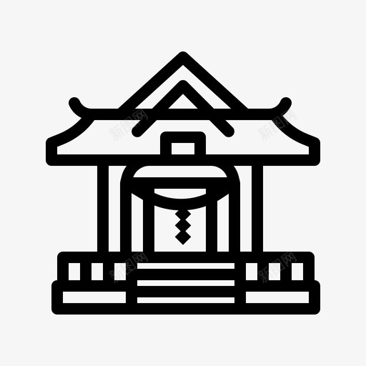 神社建筑日本图标svg_新图网 https://ixintu.com 寺庙 建筑 日本 日本轮廓 神社