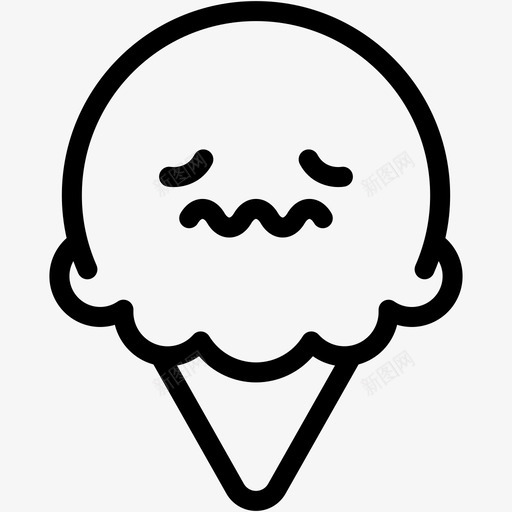 紧张表情情绪图标svg_新图网 https://ixintu.com 冰淇淋 冰淇淋卷3表情线 情绪 感觉 紧张 表情