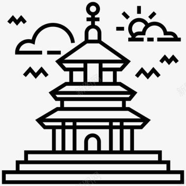 天塔建筑中国地标图标图标