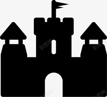 城堡堡垒安全图标图标