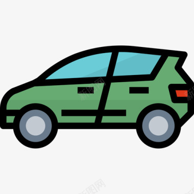 环保车交通92线性颜色图标图标