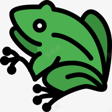 青蛙动物43线形颜色图标图标
