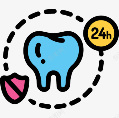 牙齿牙医19线形颜色图标图标