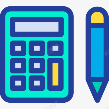 计算器银行和金融15线性颜色图标图标