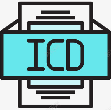 Icd文件类型2线性颜色图标图标