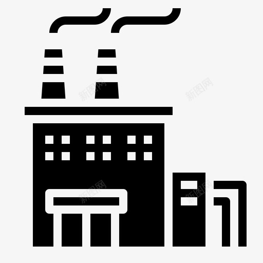 工厂建筑工业图标svg_新图网 https://ixintu.com 工业 工厂 建筑 建筑黑色