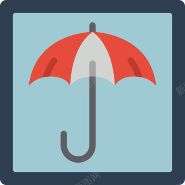 雨伞邮政服务3扁平图标图标