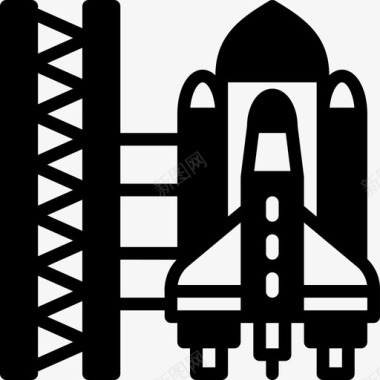火箭太空67固体图标图标