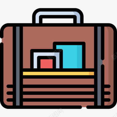 行李箱旅行应用程序12线性颜色图标图标