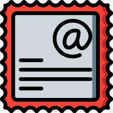 邮票通信6线颜色图标图标