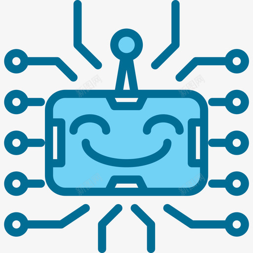 机器人安卓4蓝色图标svg_新图网 https://ixintu.com 安卓4 机器人 蓝色