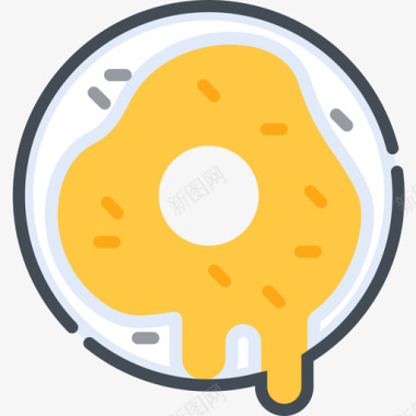甜甜圈早餐4双色图标图标
