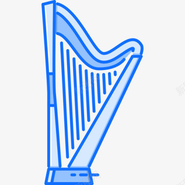 竖琴音乐44蓝色图标图标