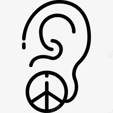 耳环和平与人权3直系图标图标