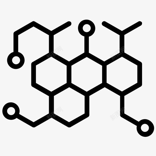 分子结构原子六边形图标svg_新图网 https://ixintu.com 六边形 分子 分子结构 化学和生物化学线图标 原子 生化医疗 科学