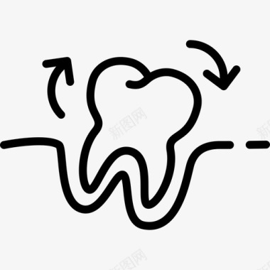 牙齿牙医18线形图标图标