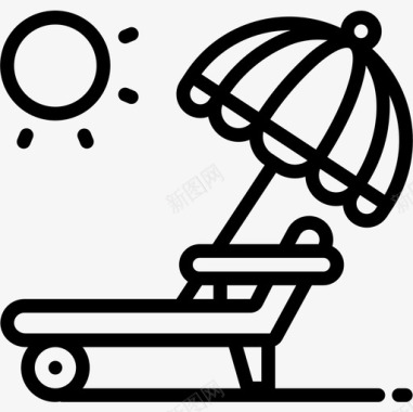 躺椅热带24直线型图标图标