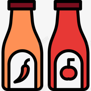 酱汁食品和饮料2线性颜色图标图标