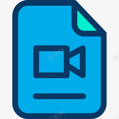 视频文件文件和文件夹20线性颜色图标图标