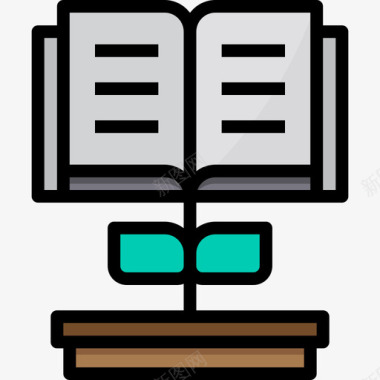 知识书籍和阅读4线颜色图标图标