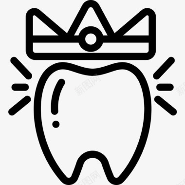 牙冠牙医20线性图标图标