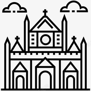 圣诞老人大教堂建筑天主教图标图标