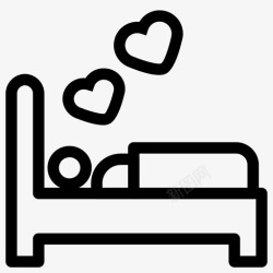 情侣床浪漫梦床情侣图标高清图片