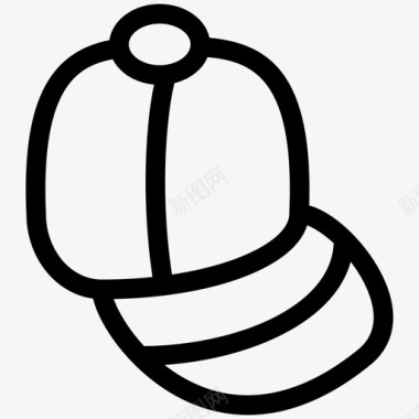 帽子棒球帽时装和服装轮廓图标图标