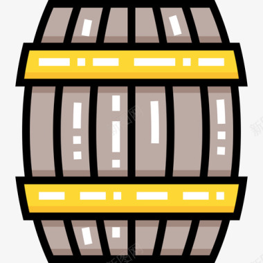 木桶野生西部28线性颜色图标图标
