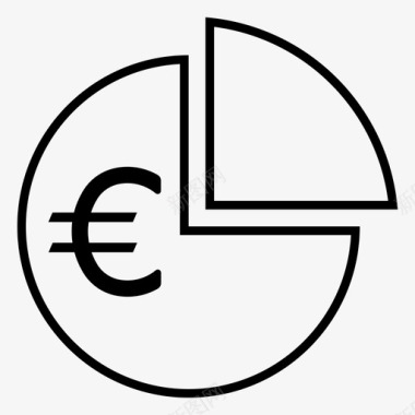 欧元股息支付饼图图标图标