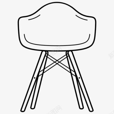 现代开放式椅子图标图标