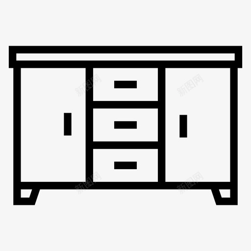 餐具柜橱柜家具图标svg_新图网 https://ixintu.com 内部 家具 架子 橱柜 餐具柜