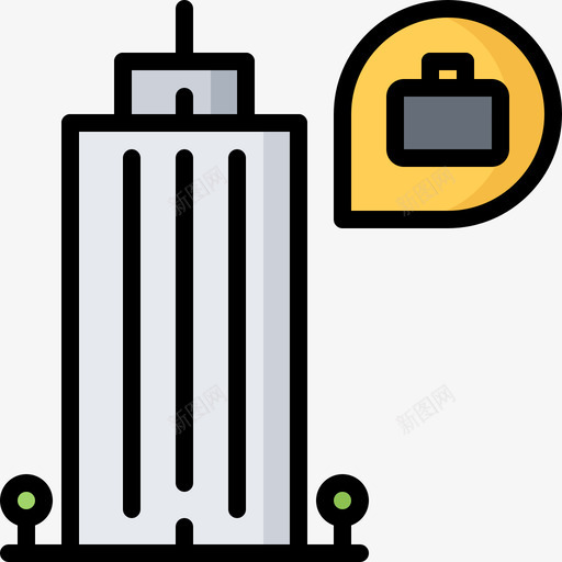 82号办公楼彩色图标svg_新图网 https://ixintu.com 82号办公楼彩色