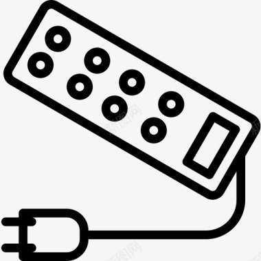 家用电气设备线性插座图标图标