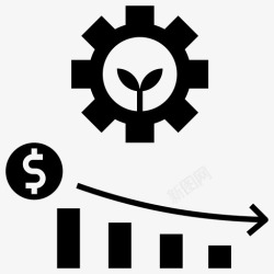 更低成本更低的生产成本数据节省图标高清图片