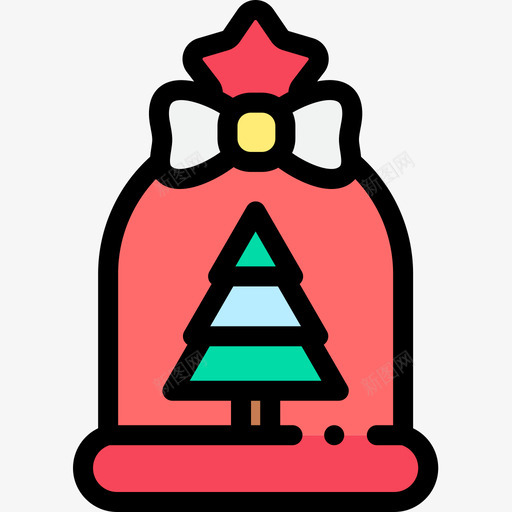 圣诞礼品袋131线性颜色图标svg_新图网 https://ixintu.com 圣诞礼品袋131 线性颜色