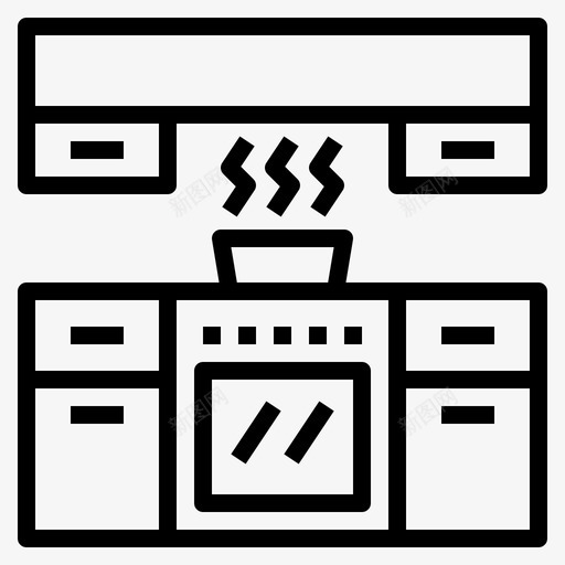 厨房橱柜家具图标svg_新图网 https://ixintu.com 厨房 家具 橱柜 烹饪