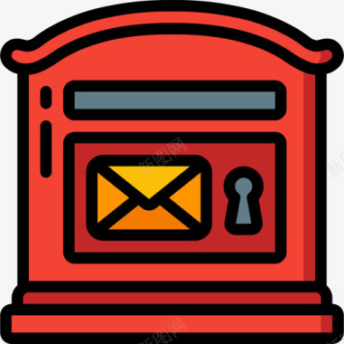 邮政信箱邮政服务5线颜色图标图标